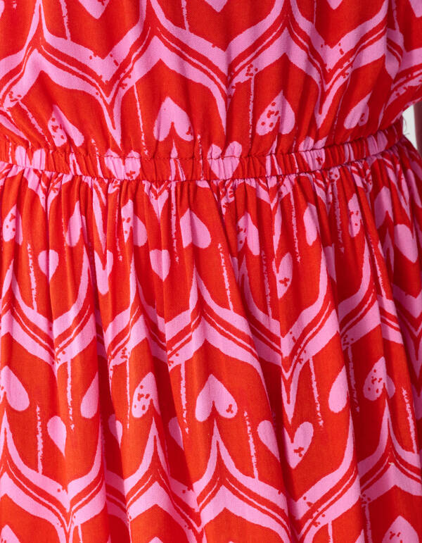 Heart Print Mini Jurk Roze SHOEBY GIRLS