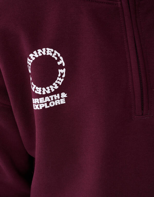 Half Zip Sweater Donkerrood SHOEBY BOYS