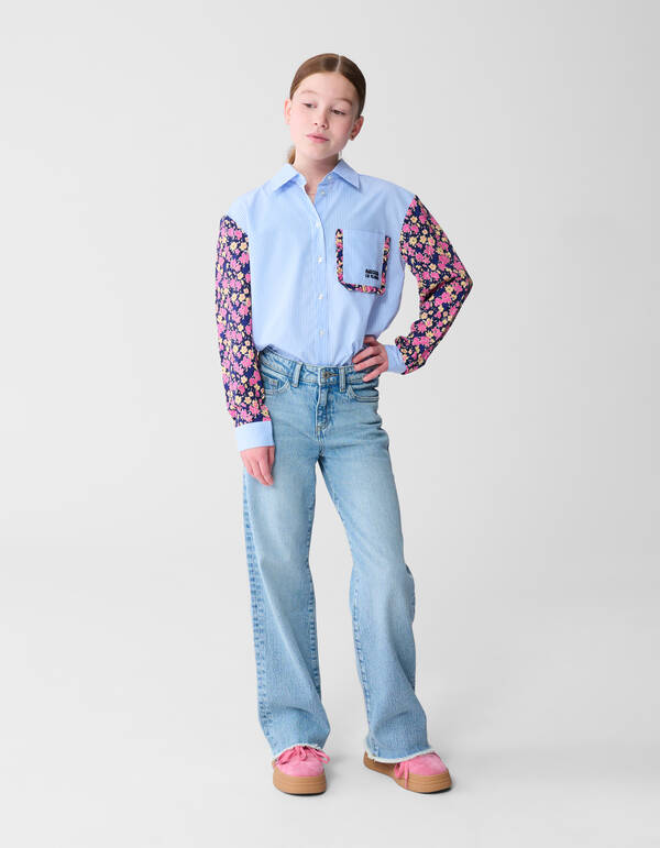 Flower Mix Blouse Lichtblauw SHOEBY GIRLS