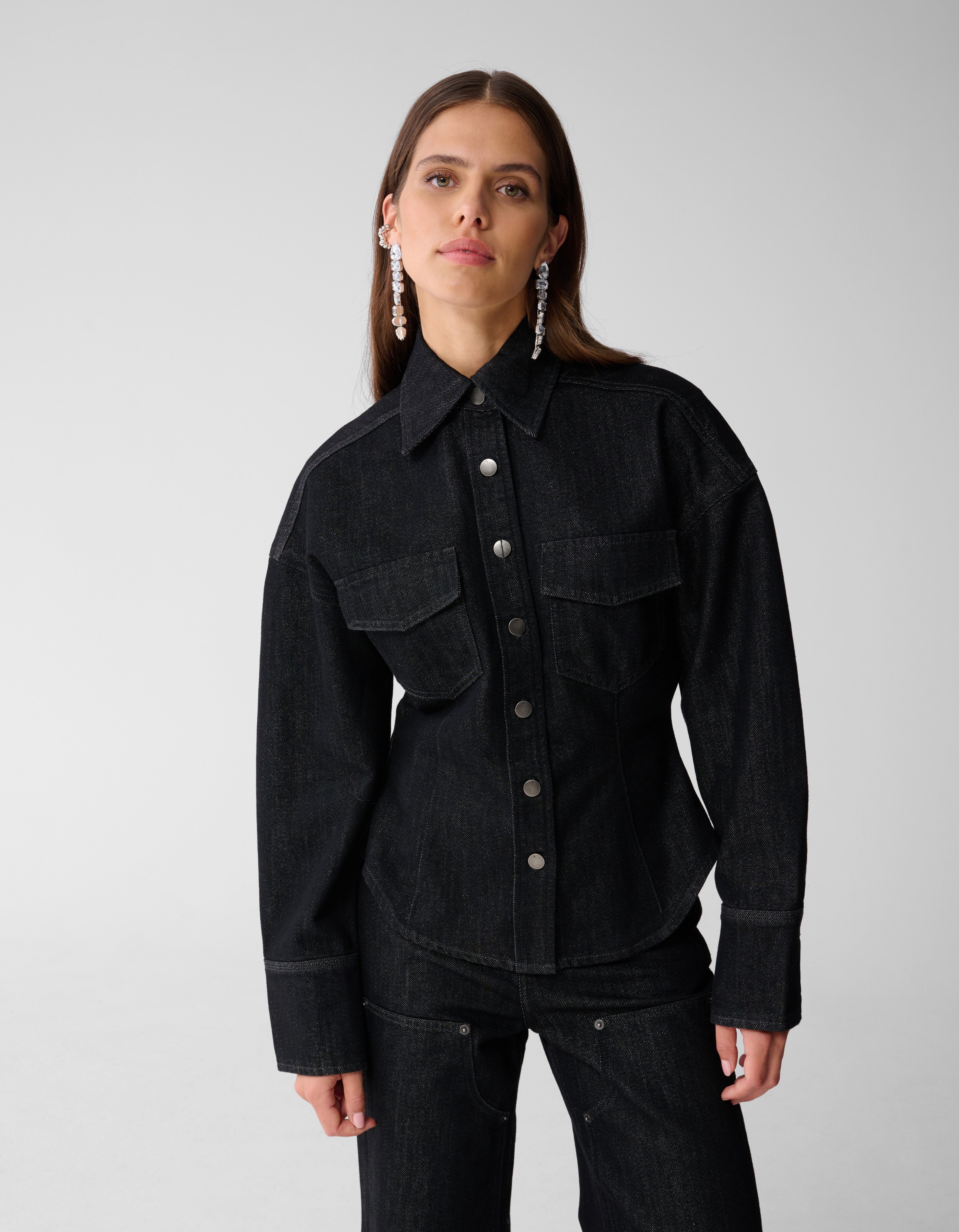 Zandloper Denim Blouse Zwart SHOEBY WOMEN