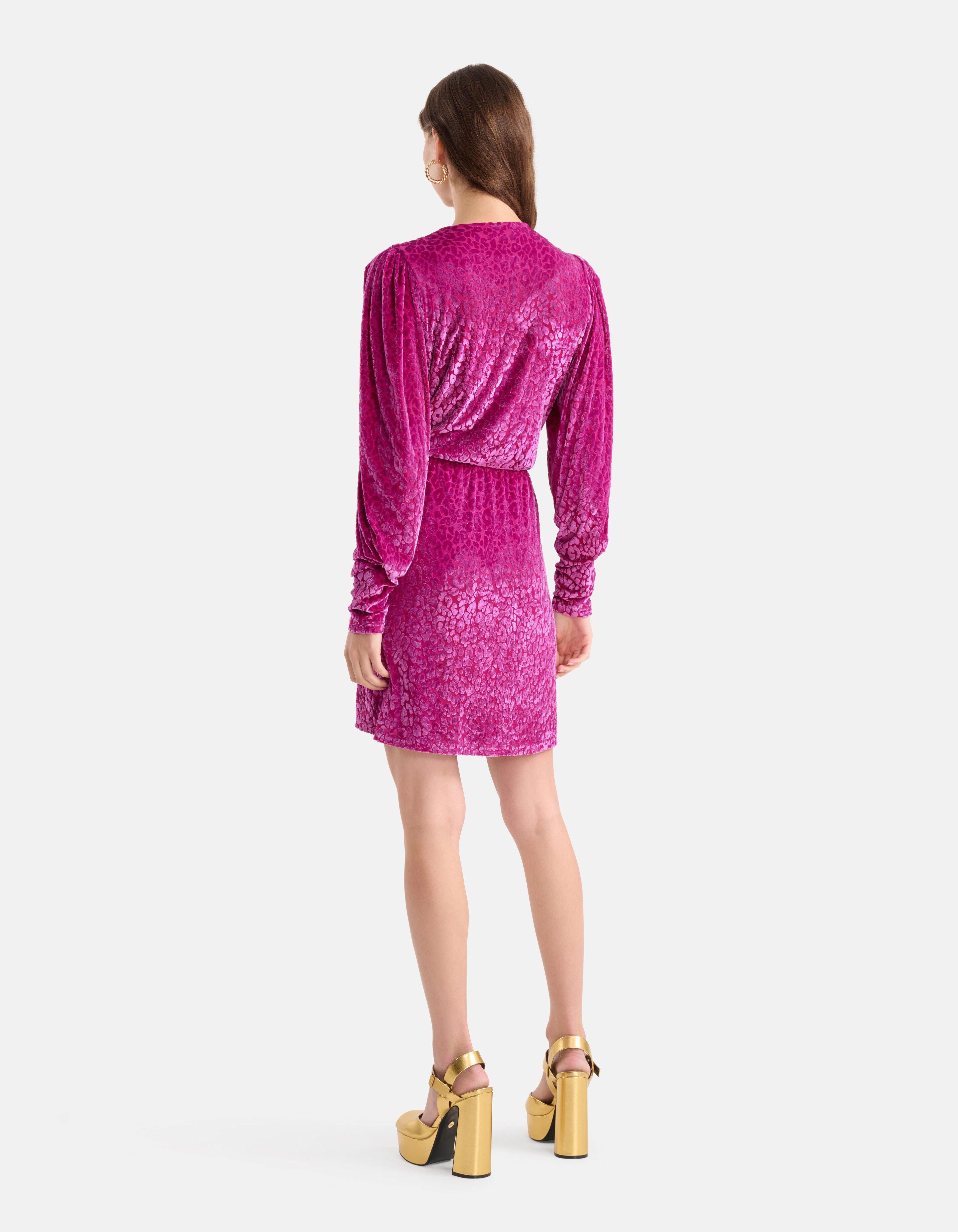 Velvet Mesh Jurk Paars SHOEBY WOMEN