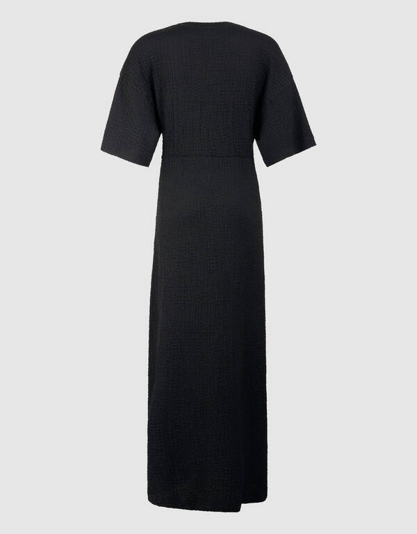 Organic Crinkle Maxi Jurk Zwart SHOEBY WOMEN