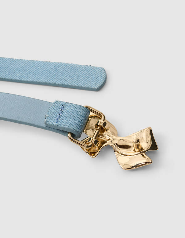 Denim Strik Riem Lichtblauw SHOEBY ACCESSOIRES