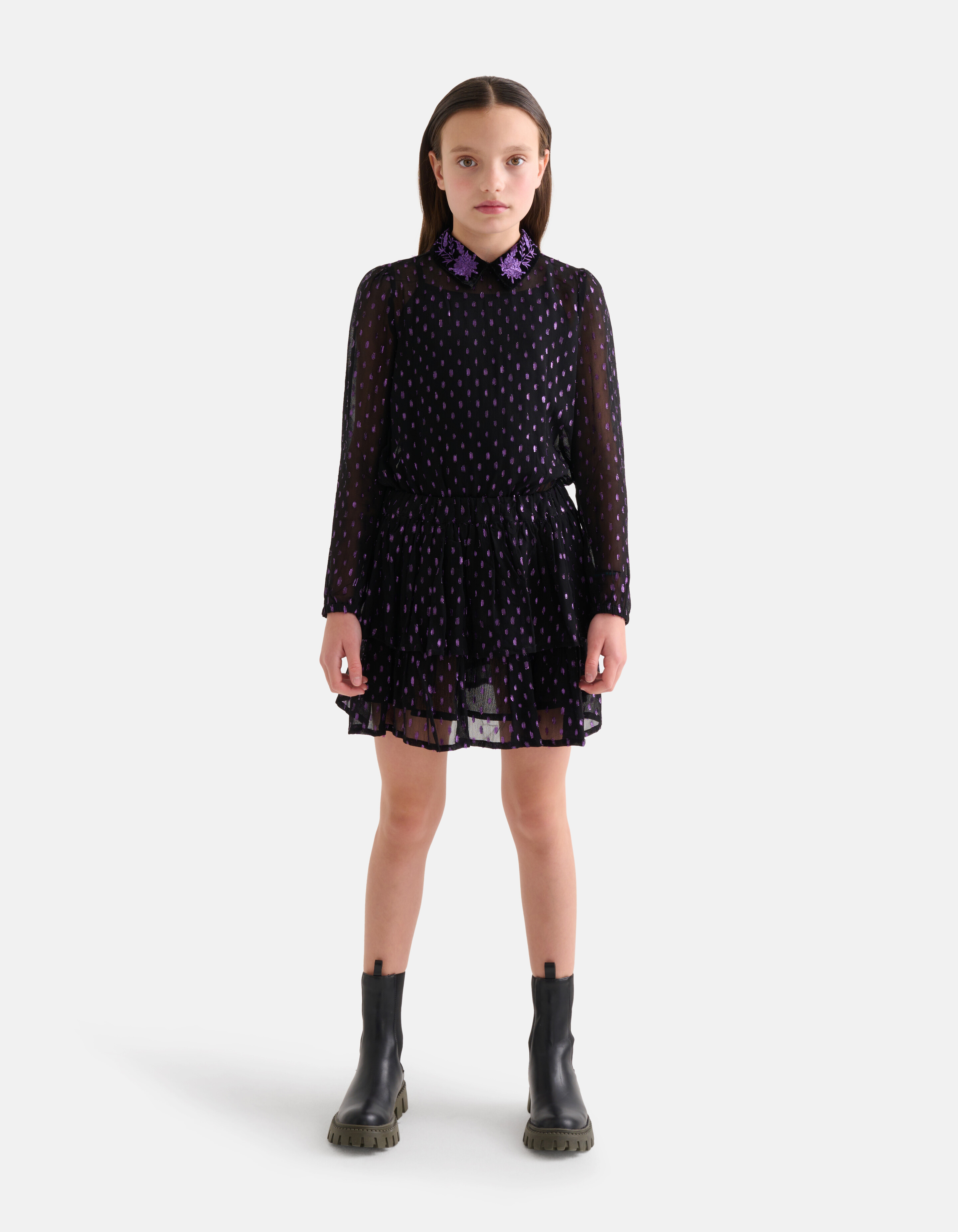 Lurex Glitter Blouse Zwart SHOEBY GIRLS