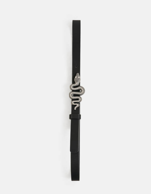 Slangen Gesp Riem Zwart SHOEBY ACCESSOIRES