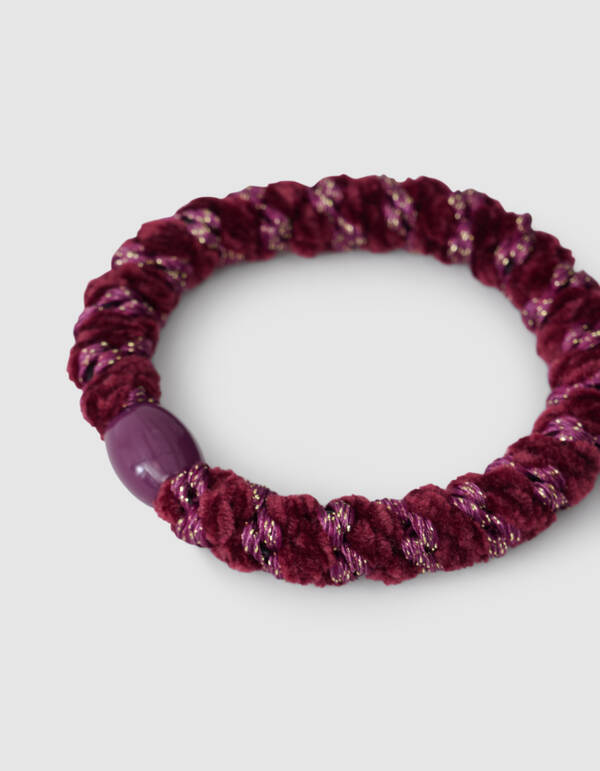 Lurex Haarelastiek Donkerrood SHOEBY ACCESSOIRES