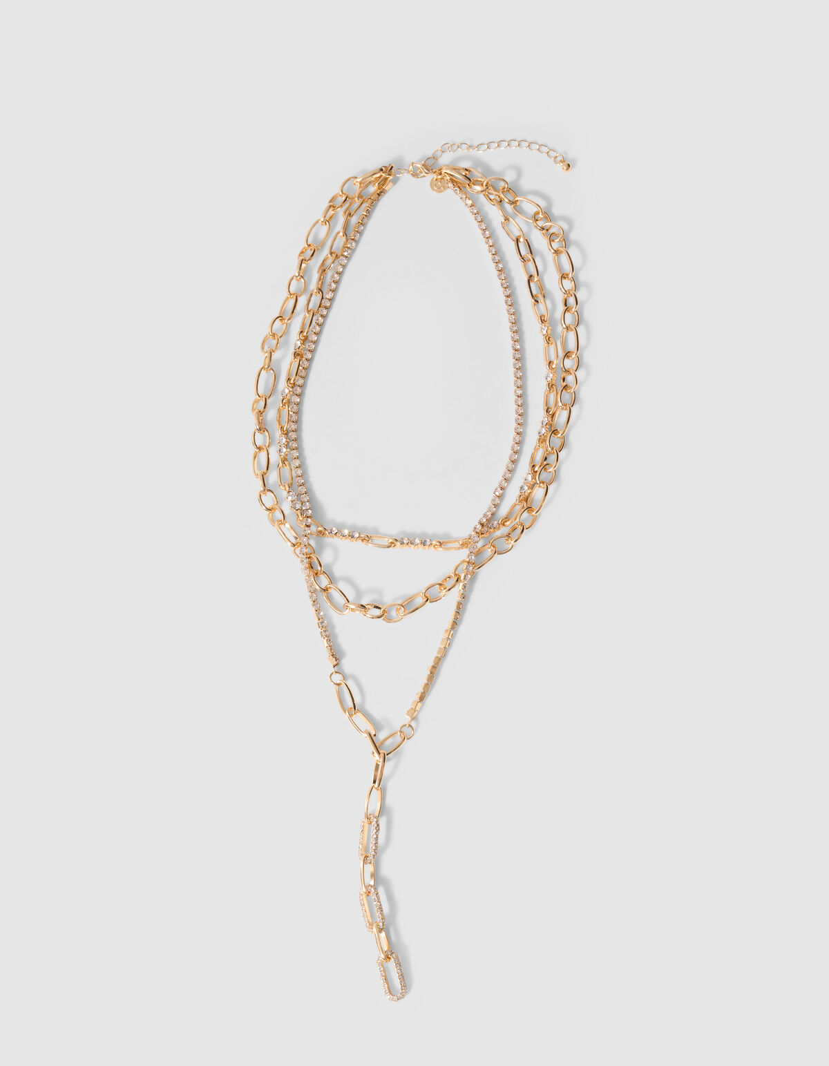 Triple Layer Strass Ketting Goud SHOEBY ACCESSOIRES