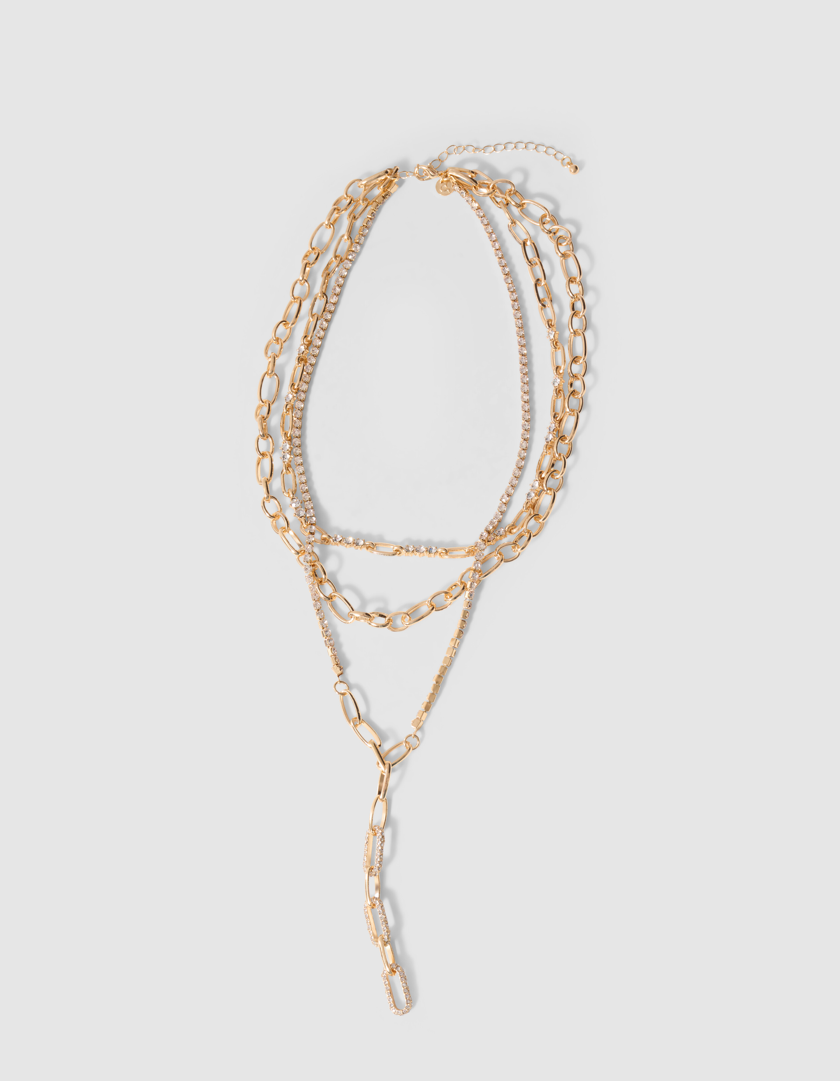 Triple Layer Strass Ketting Goud SHOEBY ACCESSOIRES