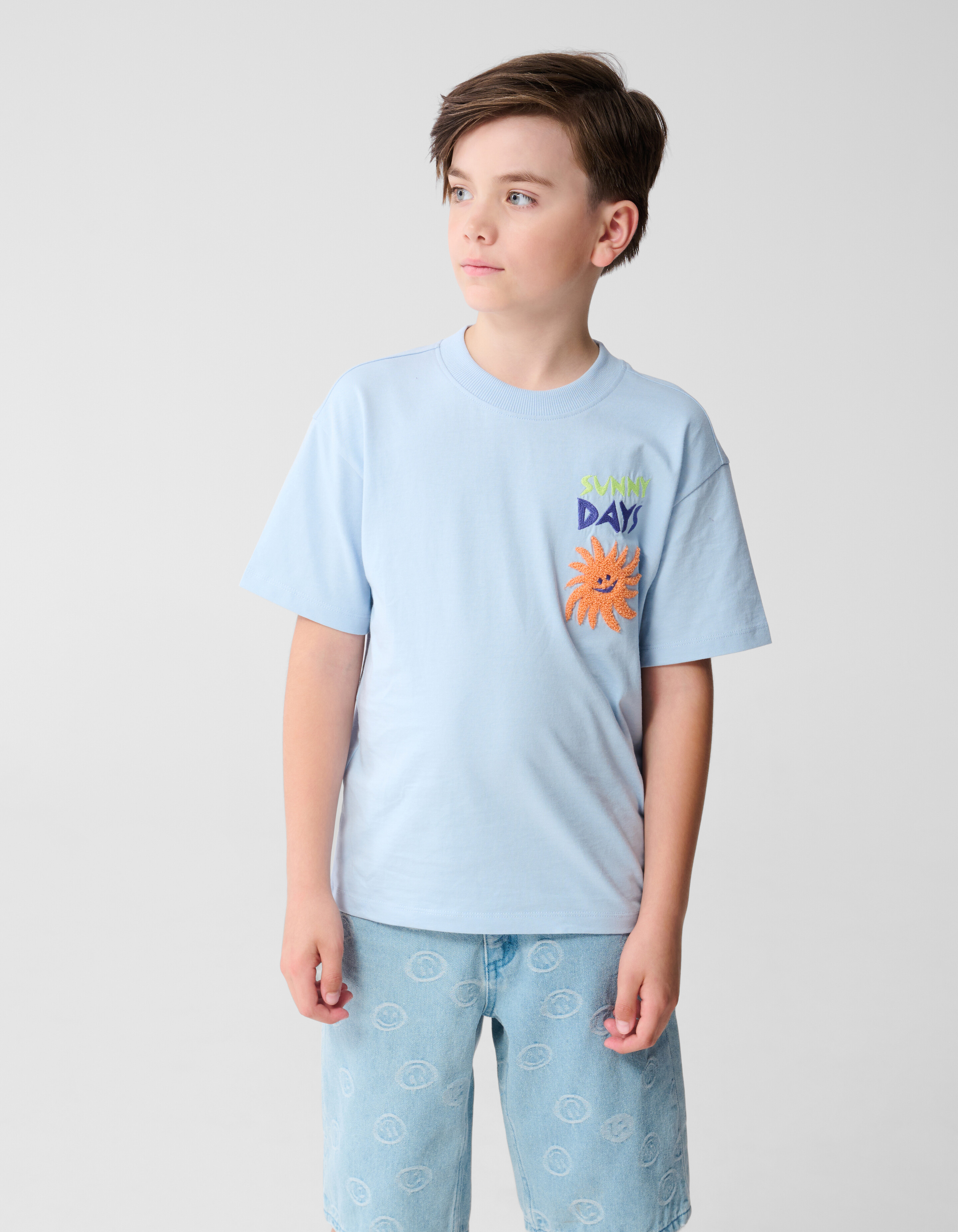 Sunny Days Artwork T-shirt Lichtblauw SHOEBY BOYS