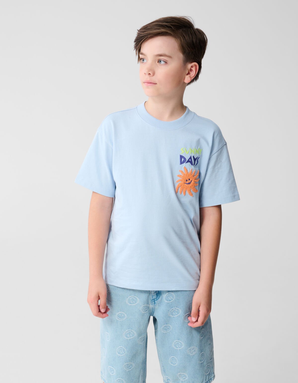 Sunny Days Artwork T-shirt Lichtblauw SHOEBY BOYS