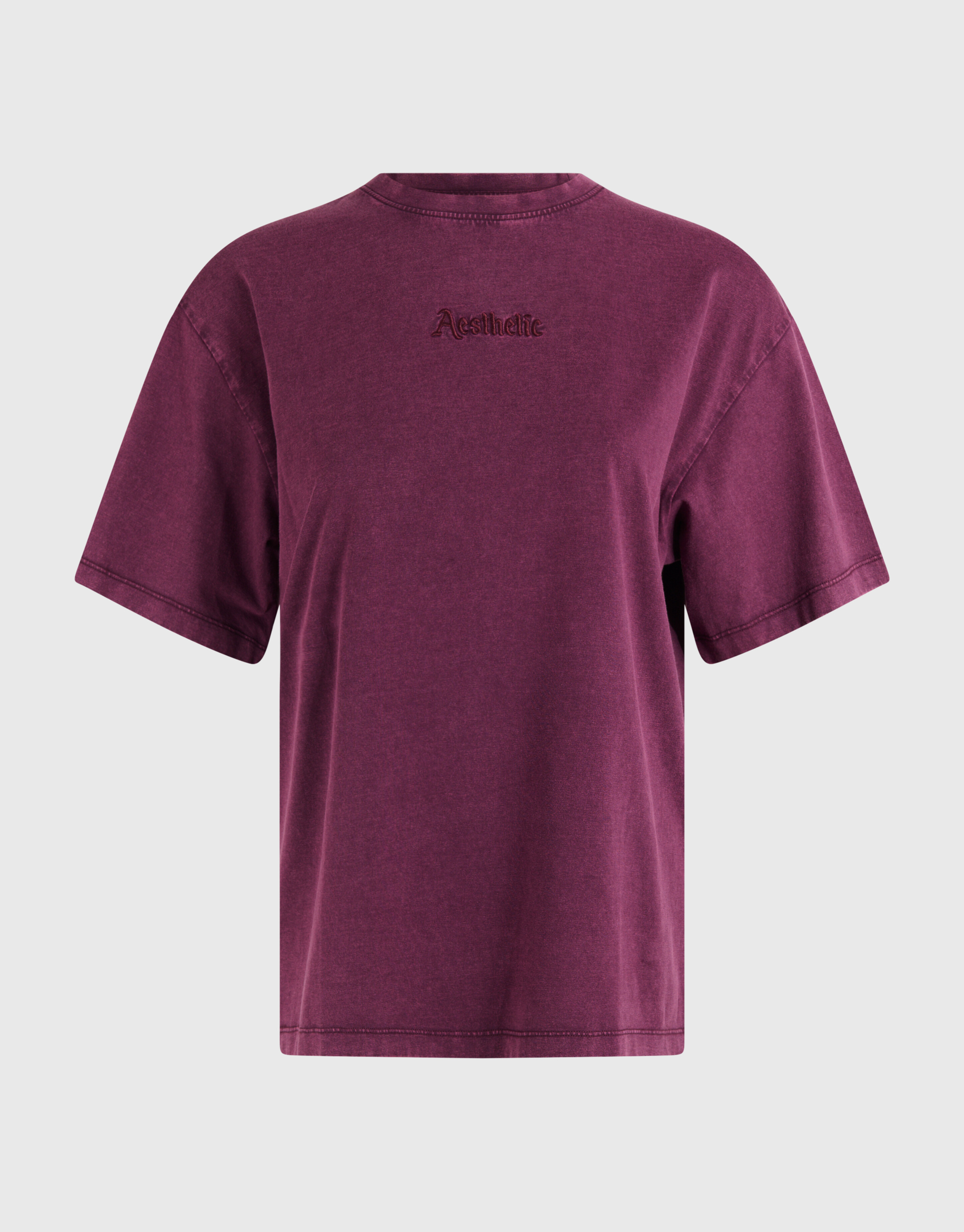Oversized Washed T-shirt Donkerrood SHOEBY WOMEN