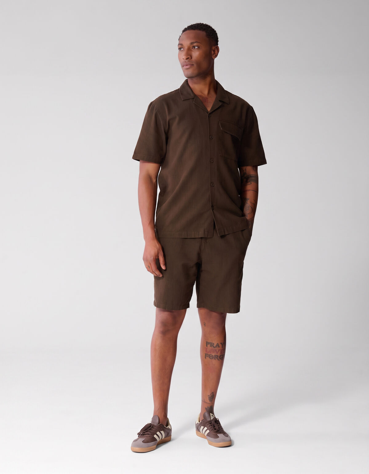 Structuur Short Donkerbruin SHOEBY MEN