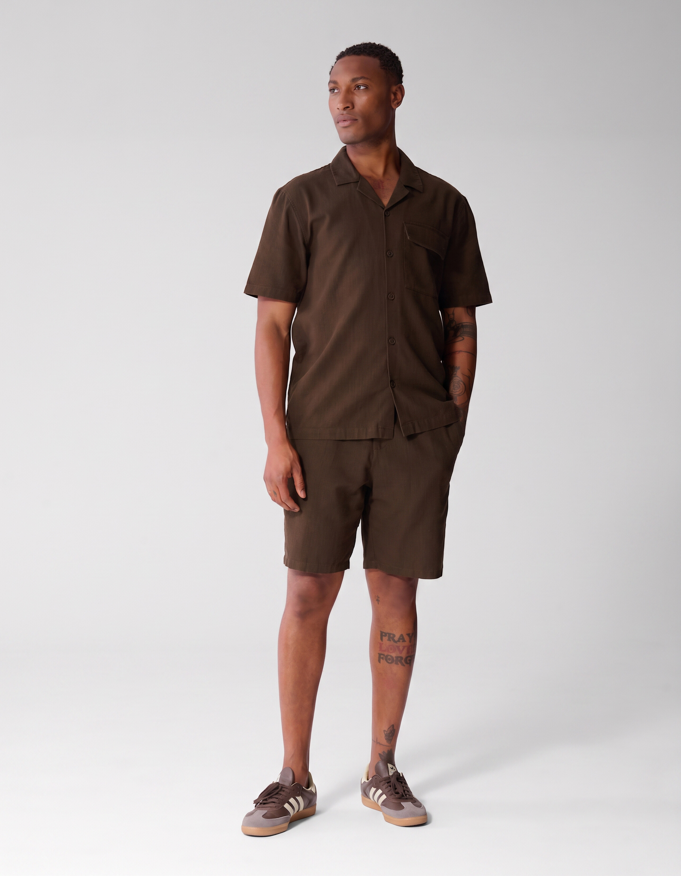 Structuur Short Donkerbruin SHOEBY MEN