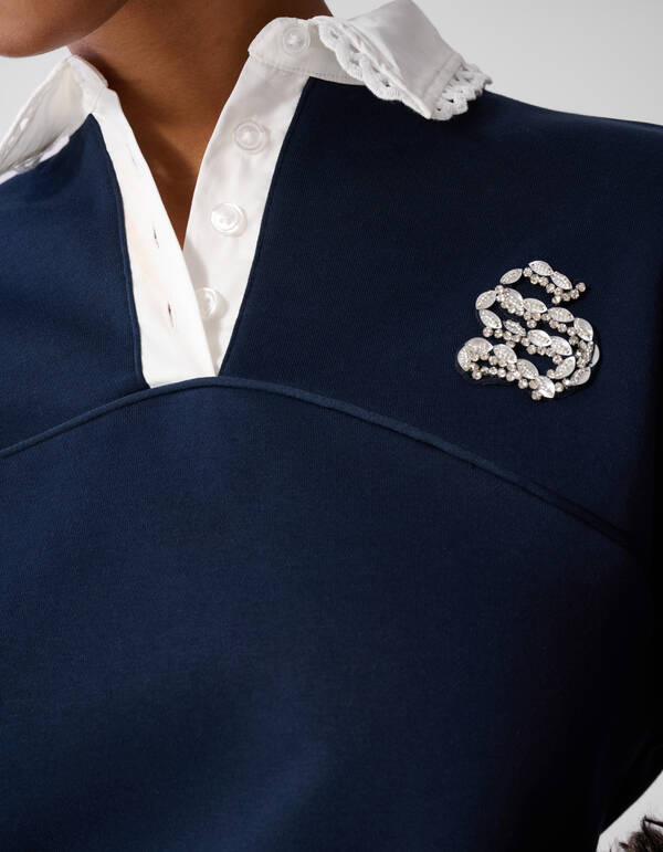 Sporty Polo Sweater Donkerblauw SHOEBY WOMEN