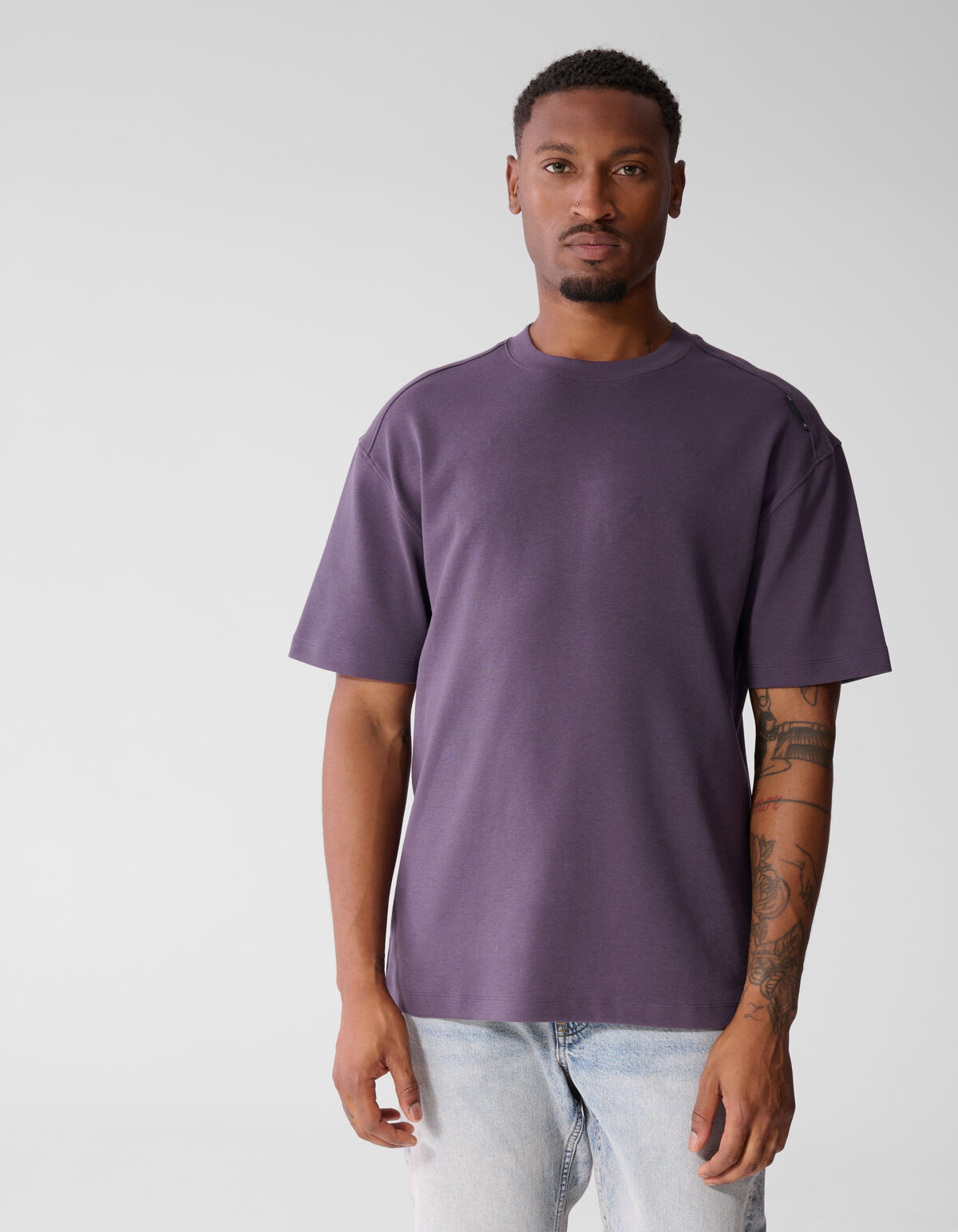 Basis Label T-shirt Paars SHOEBY MEN