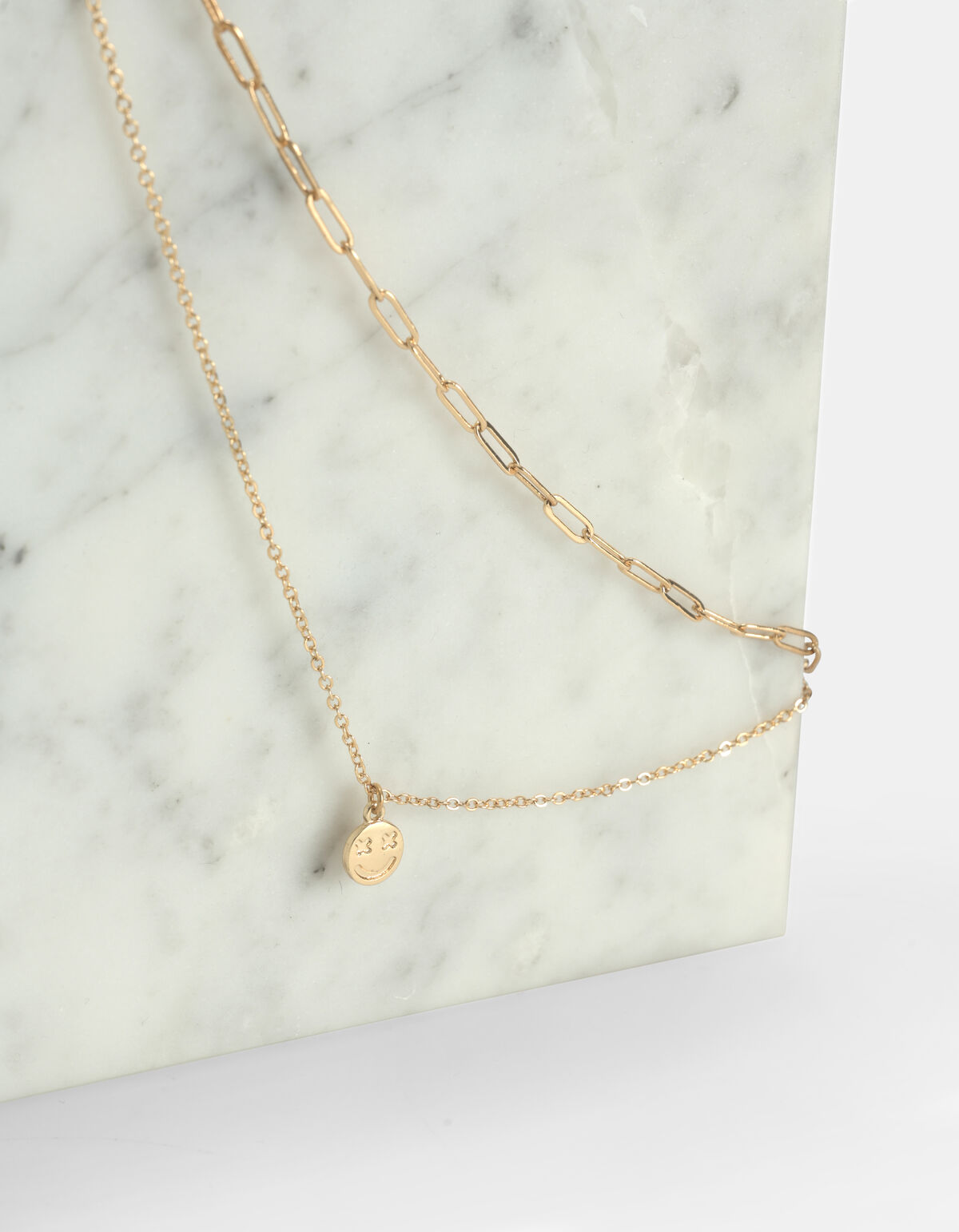Gold Smiley ketting SHOEBY ACCESSOIRES