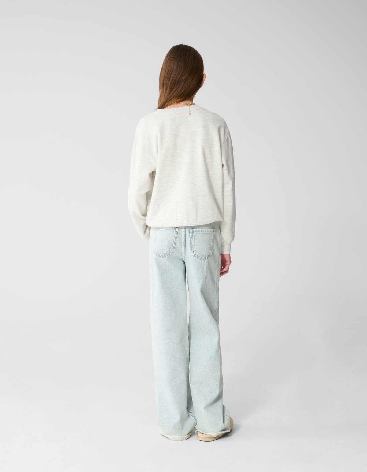 Ruffle Sweater Lichtgrijs SHOEBY GIRLS
