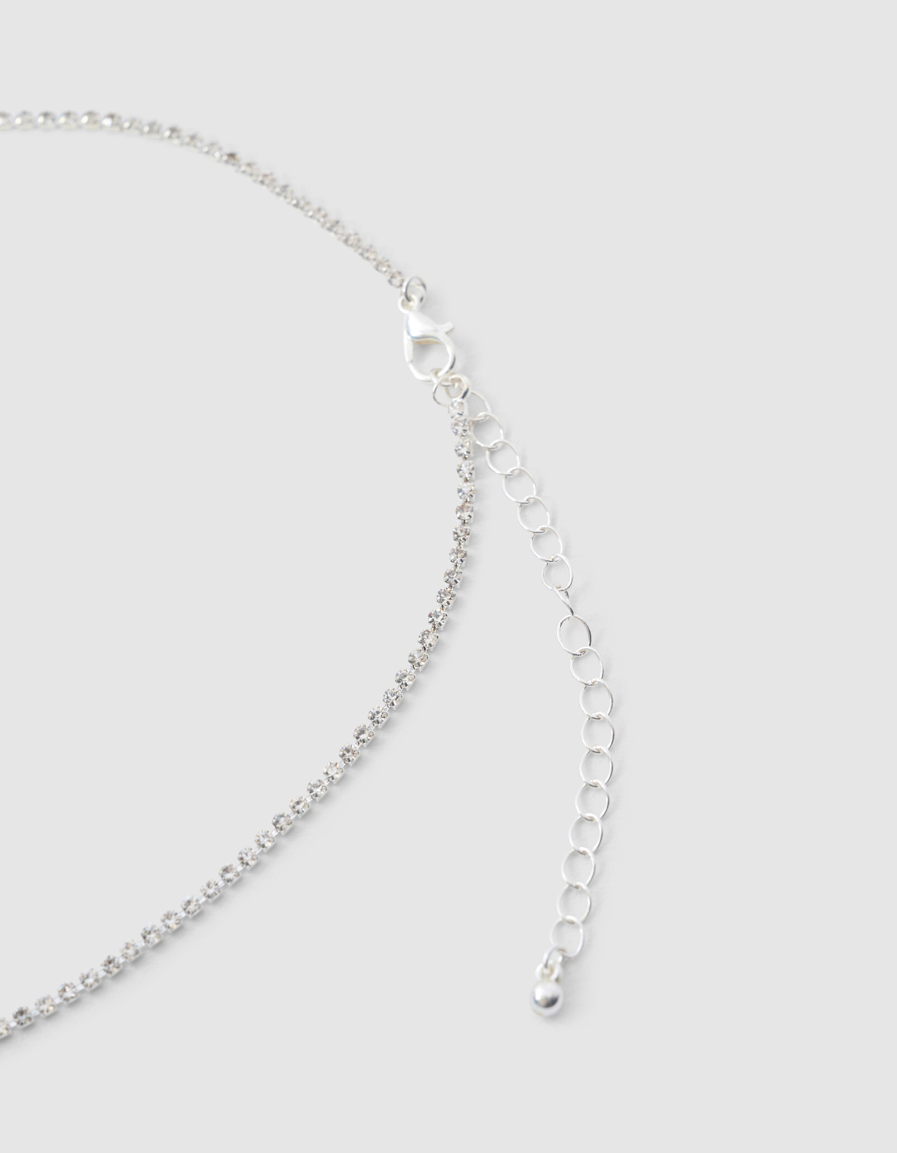 Lange Strass Ketting Zilver SHOEBY ACCESSOIRES