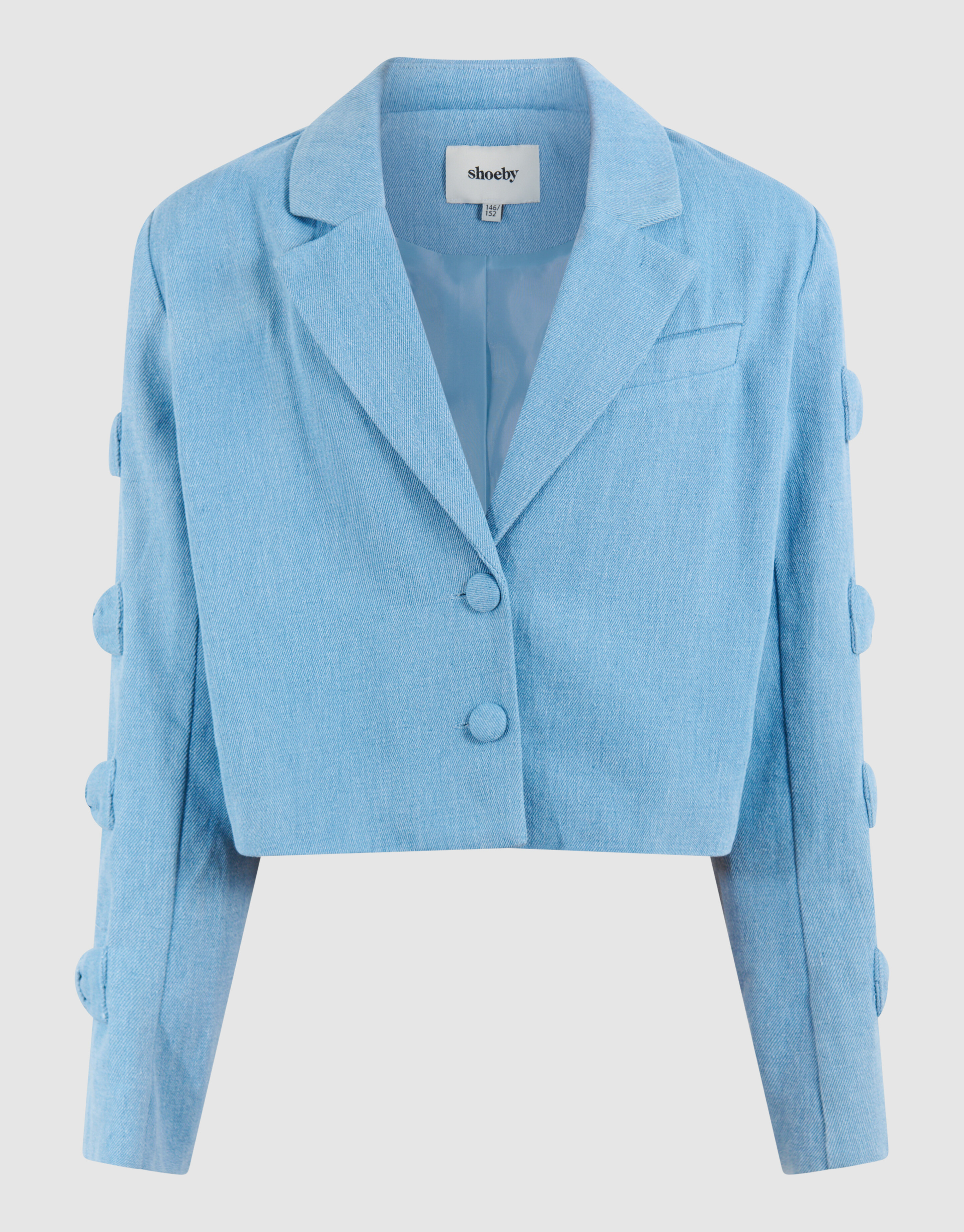Cropped Strik Blazer Blauw SHOEBY GIRLS