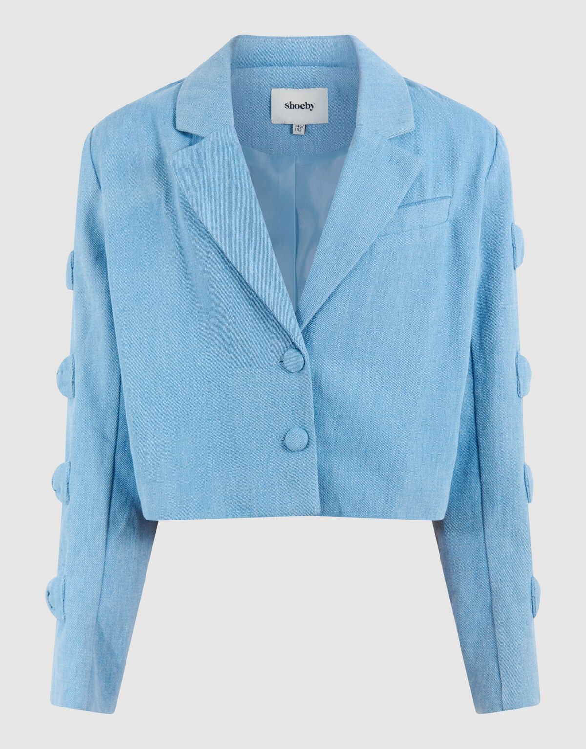 Cropped Strik Blazer Blauw SHOEBY GIRLS