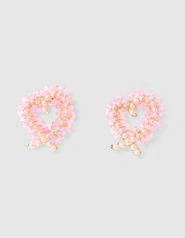 Heart Beads Oorbellen Roze SHOEBY ACCESSOIRES