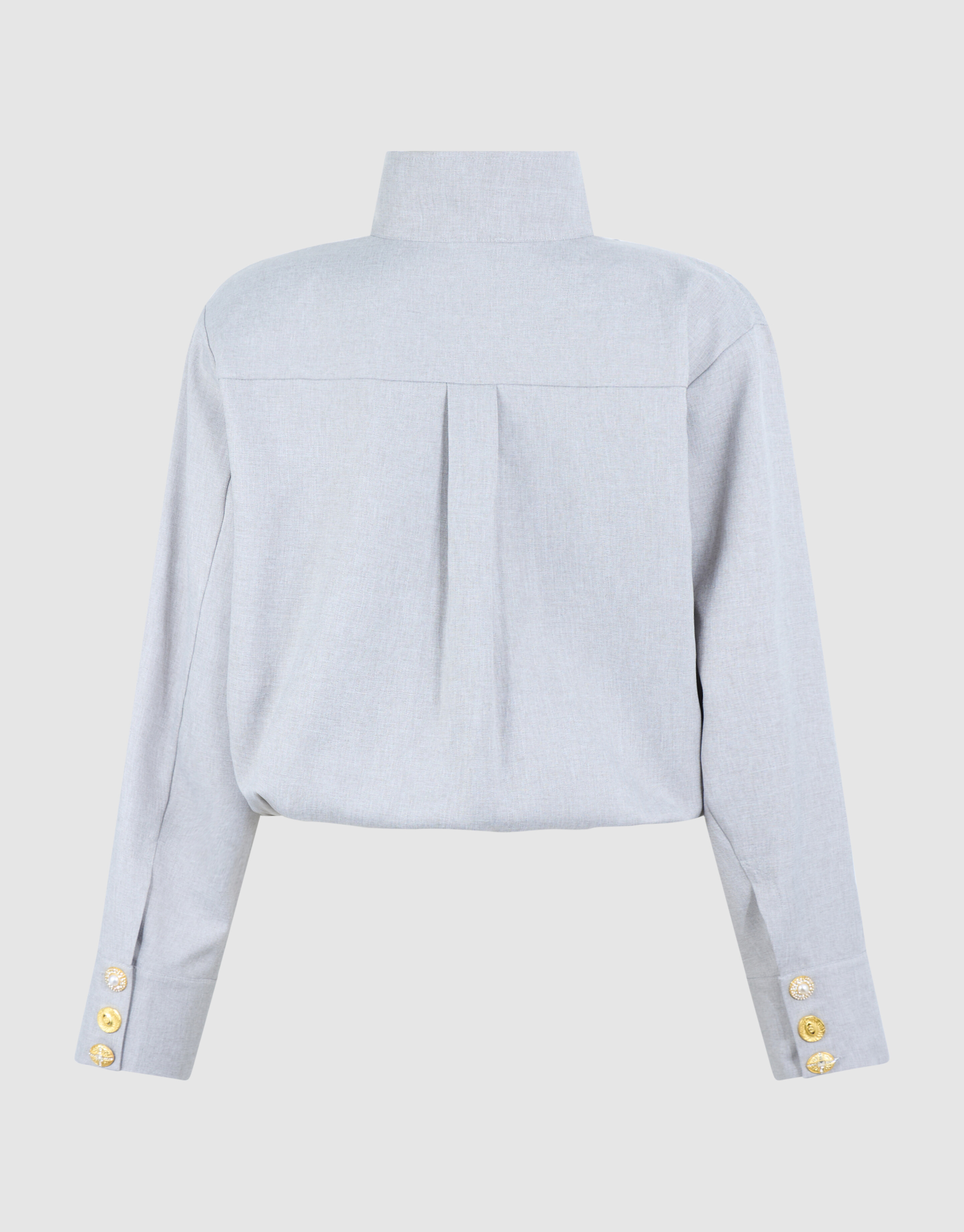 Fancy Button Blouse Lichtgrijs SHOEBY WOMEN