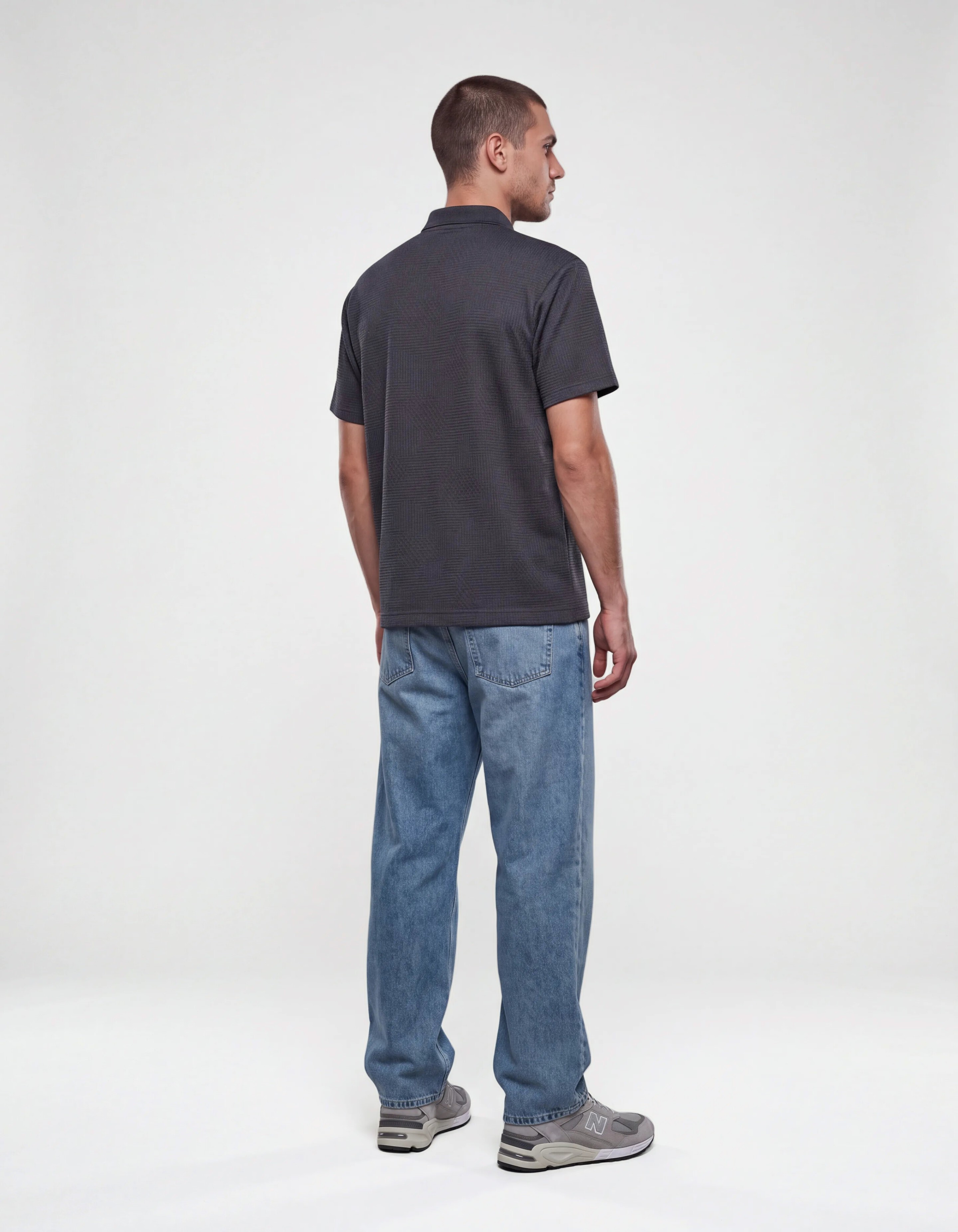 Structuur Zipper Polo Zand SHOEBY MEN