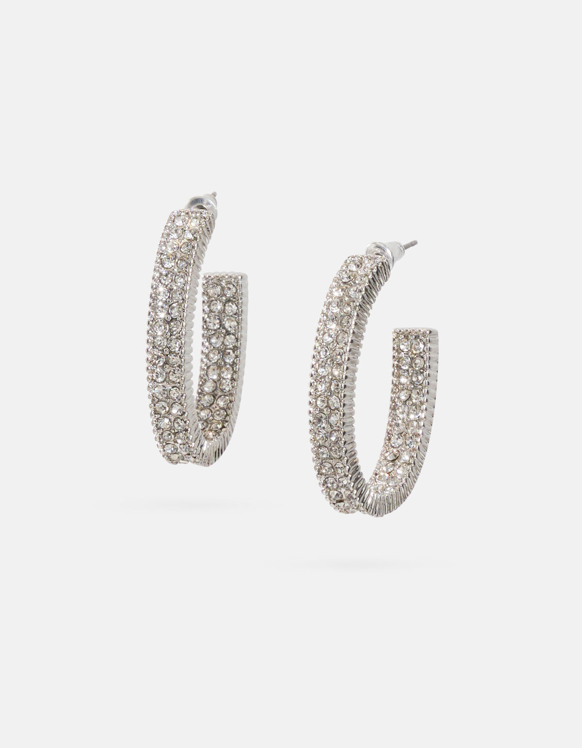 Strass Hoops Oorbellen Zilver SHOEBY ACCESSOIRES