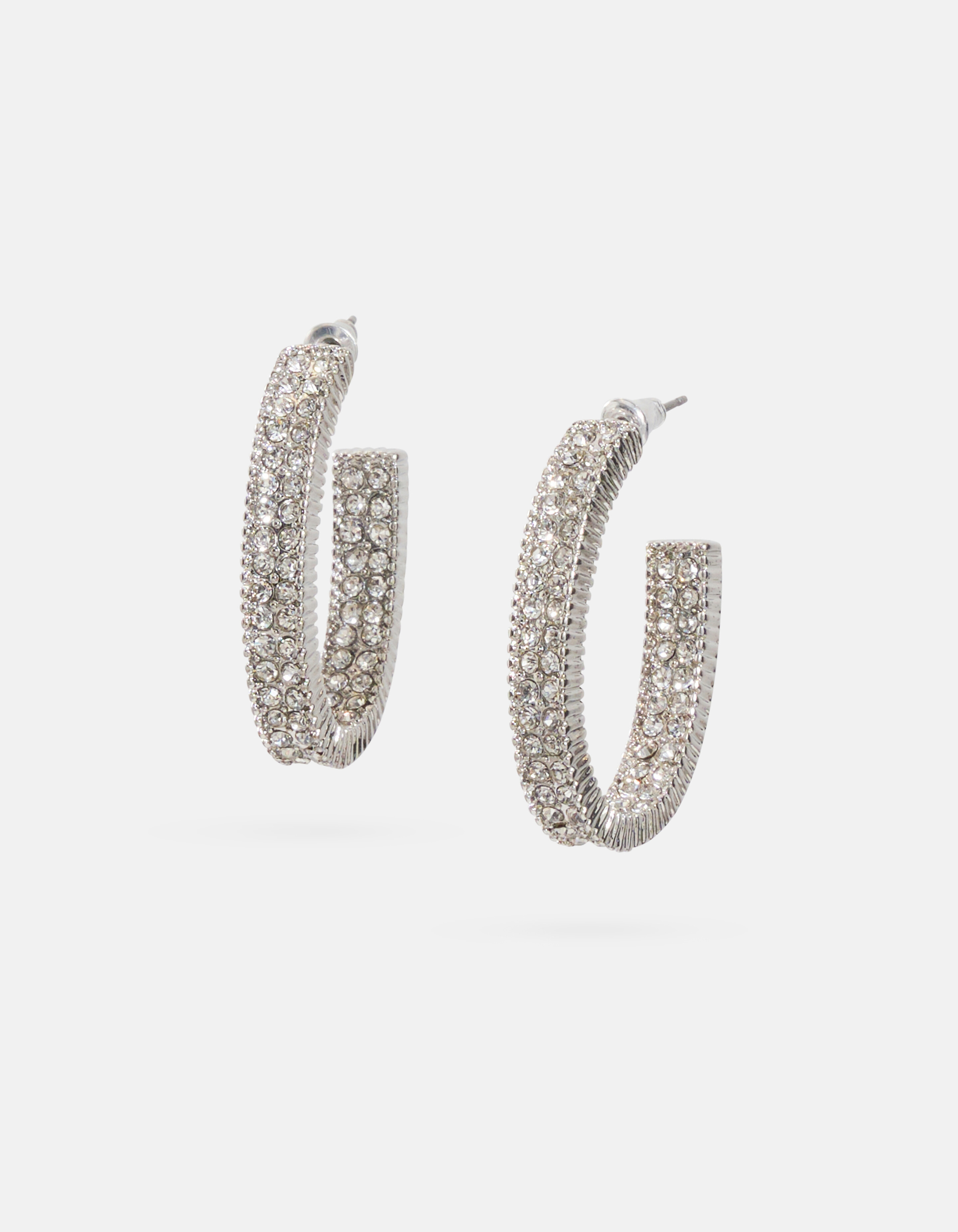 Strass Hoops Oorbellen Zilver SHOEBY ACCESSOIRES