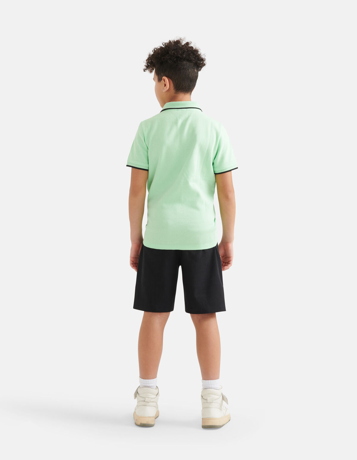 Structuur Zipper Polo Lichtgroen SHOEBY BOYS