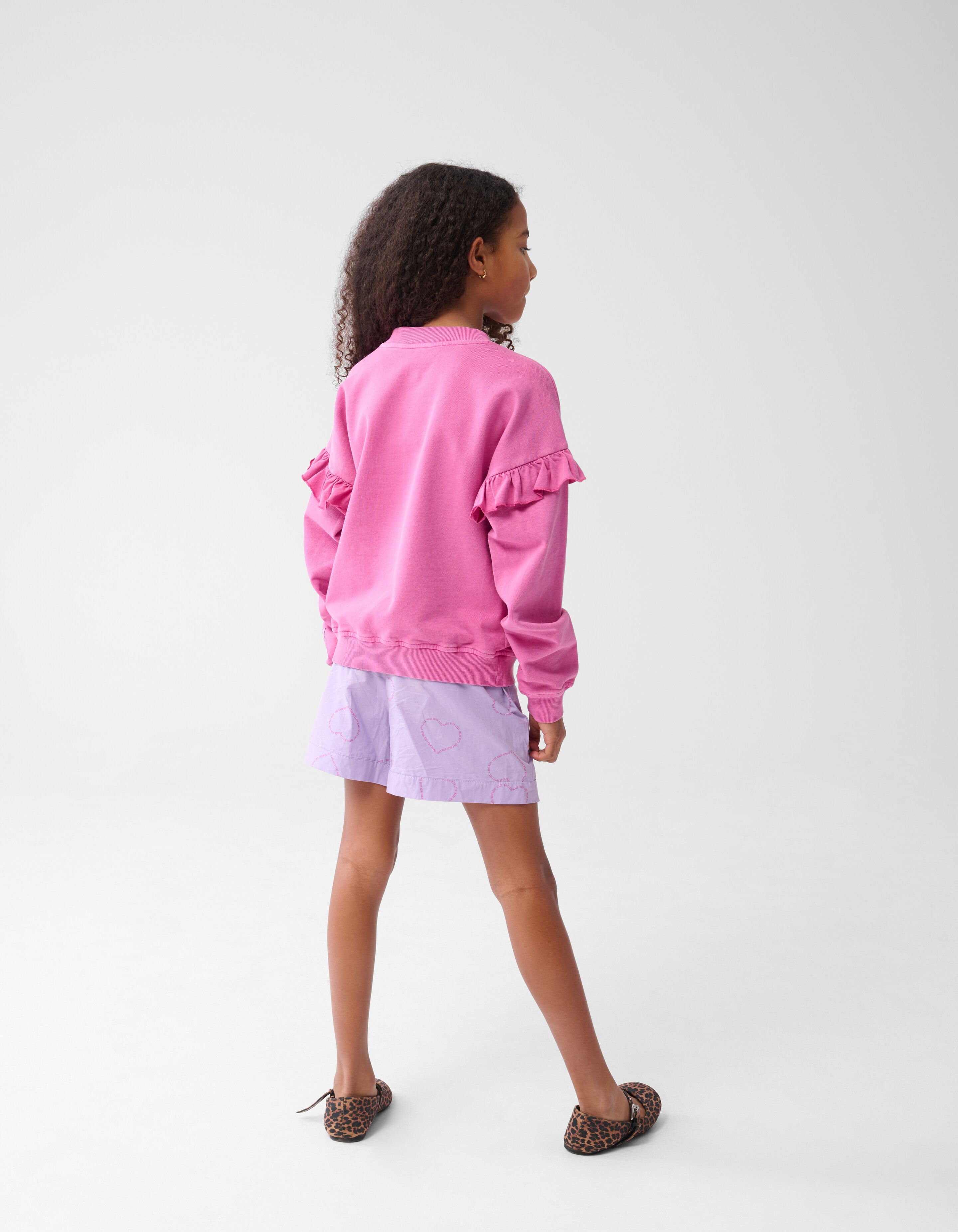 Ruffle Logo Sweater Roze By Lizzy SHOEBY GIRLS