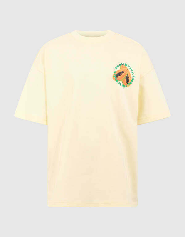 Papaya Artwork T-shirt Lichtgeel SHOEBY BOYS