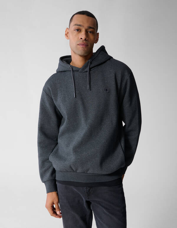 Embroidery Hoodie Donkergrijs SHOEBY MEN