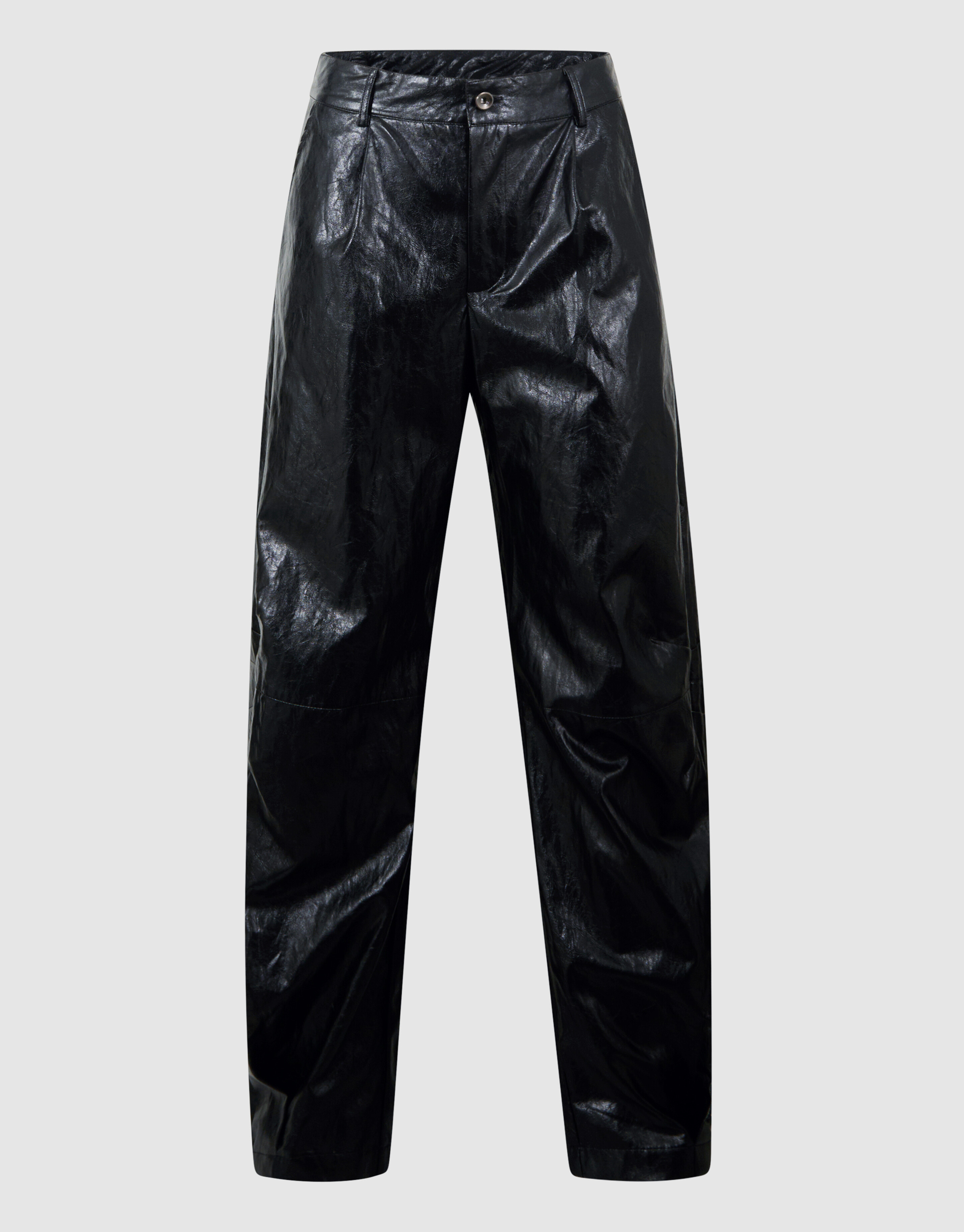 Vegan Leren Barrel Fit Broek Zwart By Monica SHOEBY WOMEN