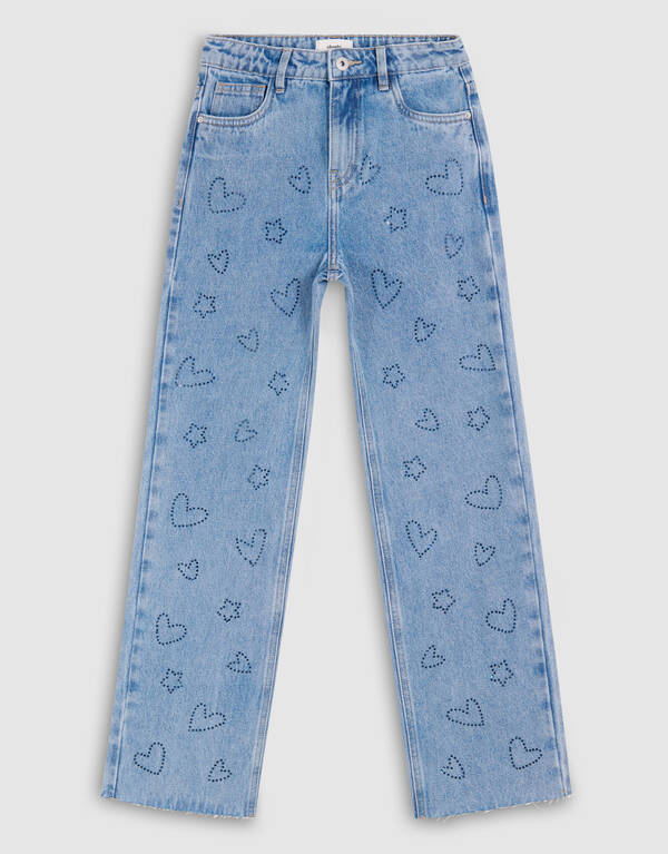 Strass Straight Fit Jeans Donkerblauw SHOEBY GIRLS