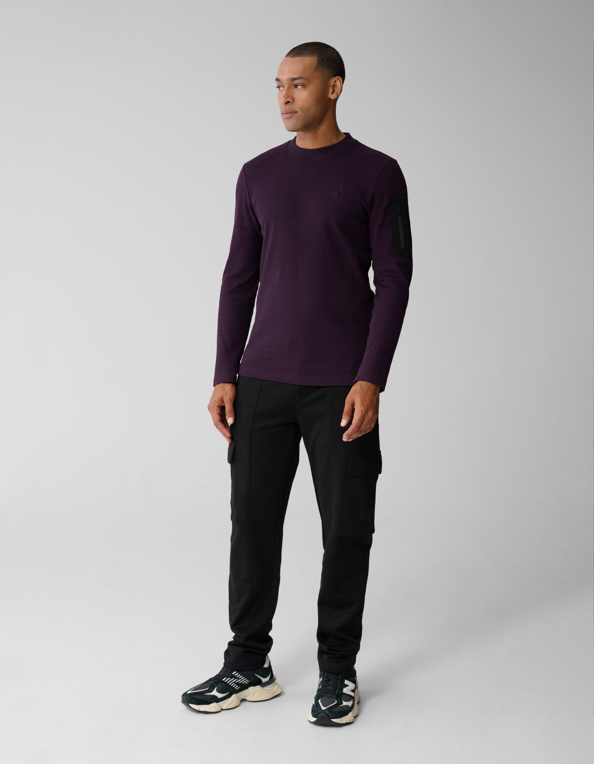 Structuur Pocket T-shirt Donkerrood SHOEBY MEN