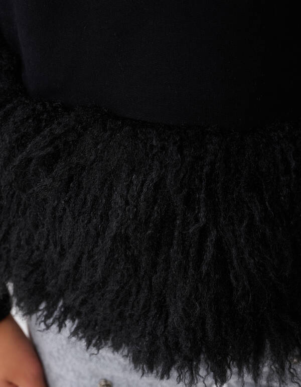 Feather Sweater Zwart SHOEBY GIRLS