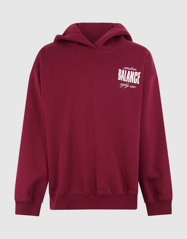 Balance Artwork Hoodie Donkerrood SHOEBY GIRLS