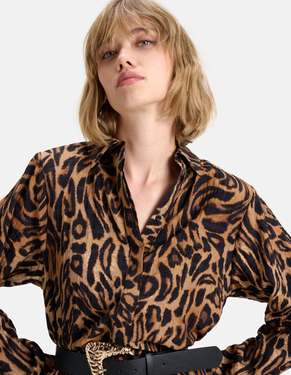 Leopard Midi Jurk Bruin SHOEBY WOMEN