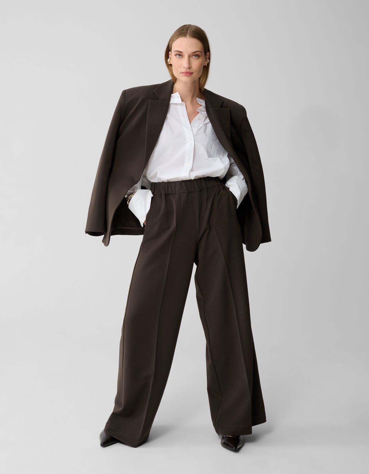 Wide Leg Fit Broek Donkerbruin By Lonneke SHOEBY WOMEN