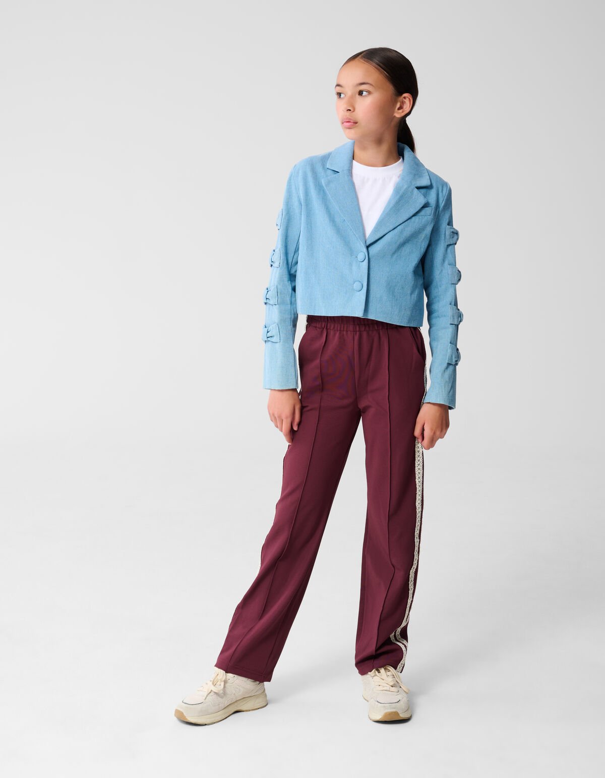 Cropped Strik Blazer Blauw SHOEBY GIRLS