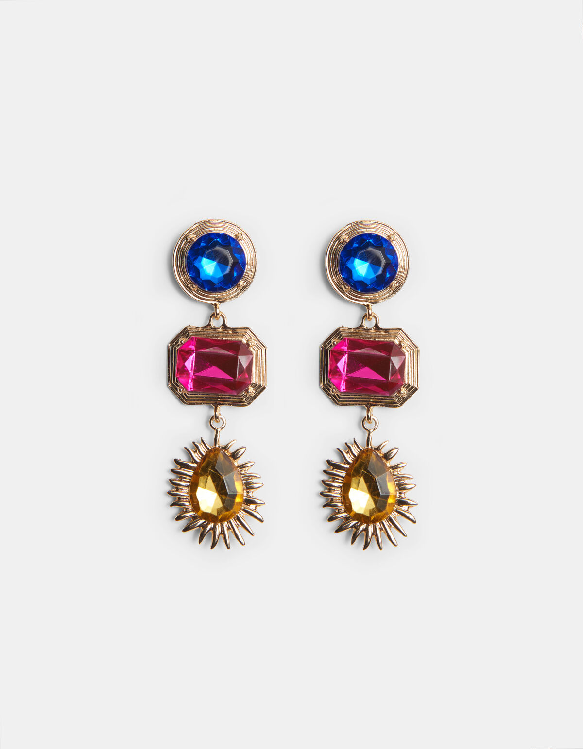 3 Stoned Colored Oorbellen ACCESSOIRES SHOEBY
