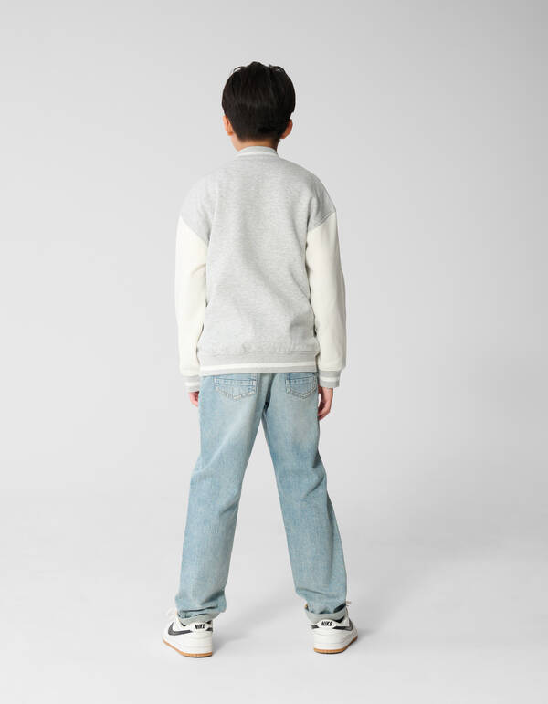 Varsity Bomber Sweat Jack Lichtgrijs SHOEBY BOYS