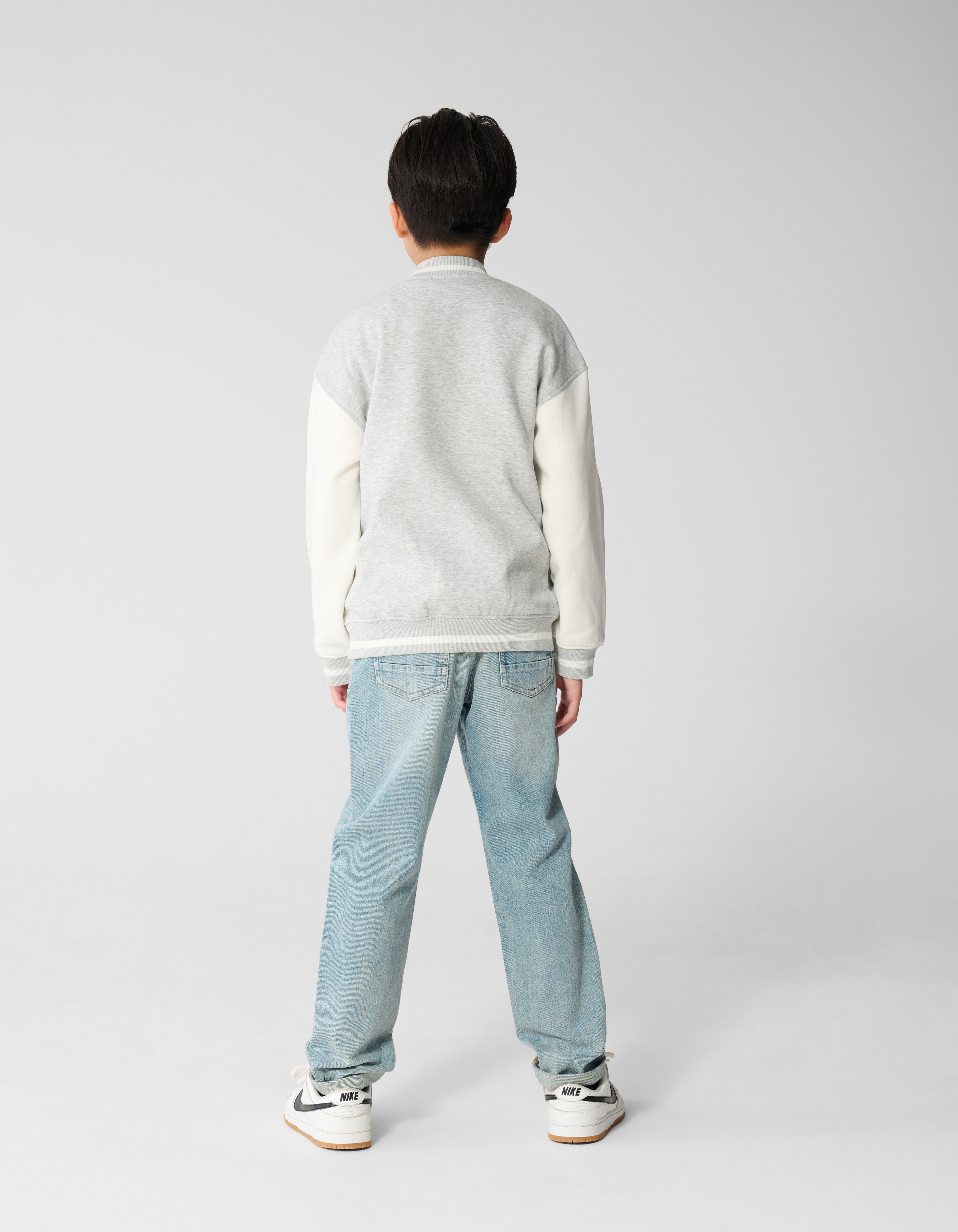 Varsity Bomber Sweat Jack Lichtgrijs SHOEBY BOYS