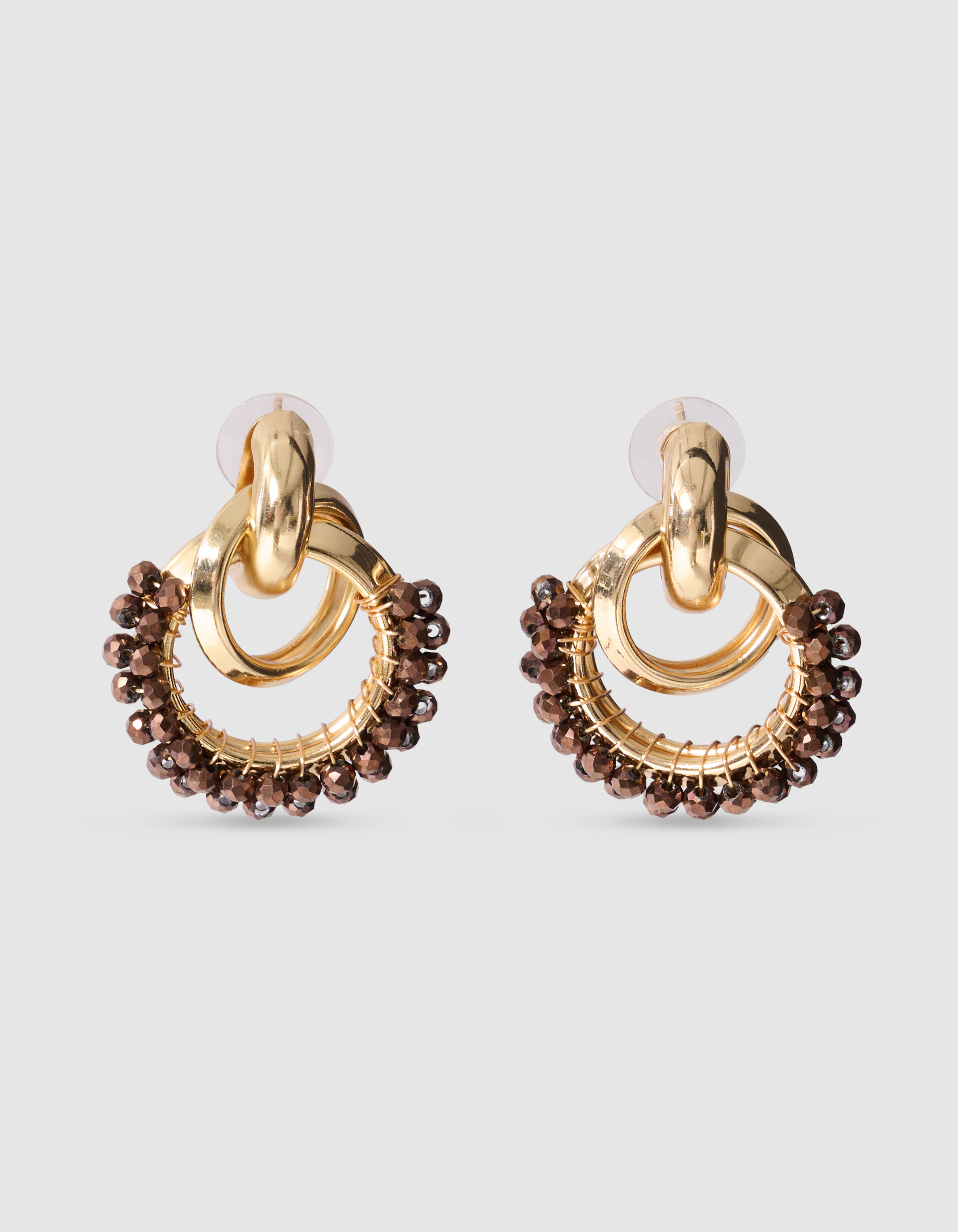 Beaded Oorbellen Goud/Grijs SHOEBY ACCESSOIRES