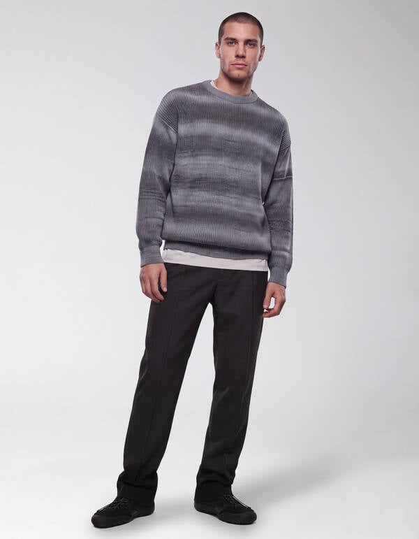 Gradient Gebreide Trui Grijs SHOEBY MEN