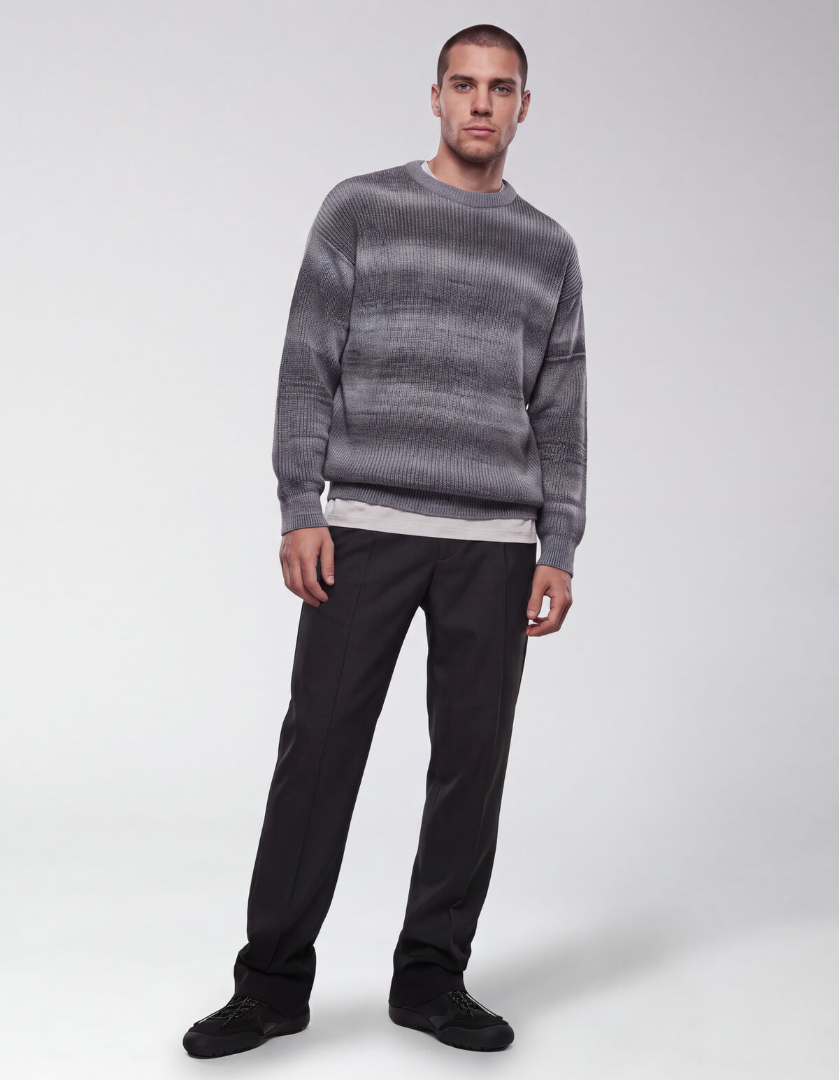 Gradient Gebreide Trui Grijs SHOEBY MEN