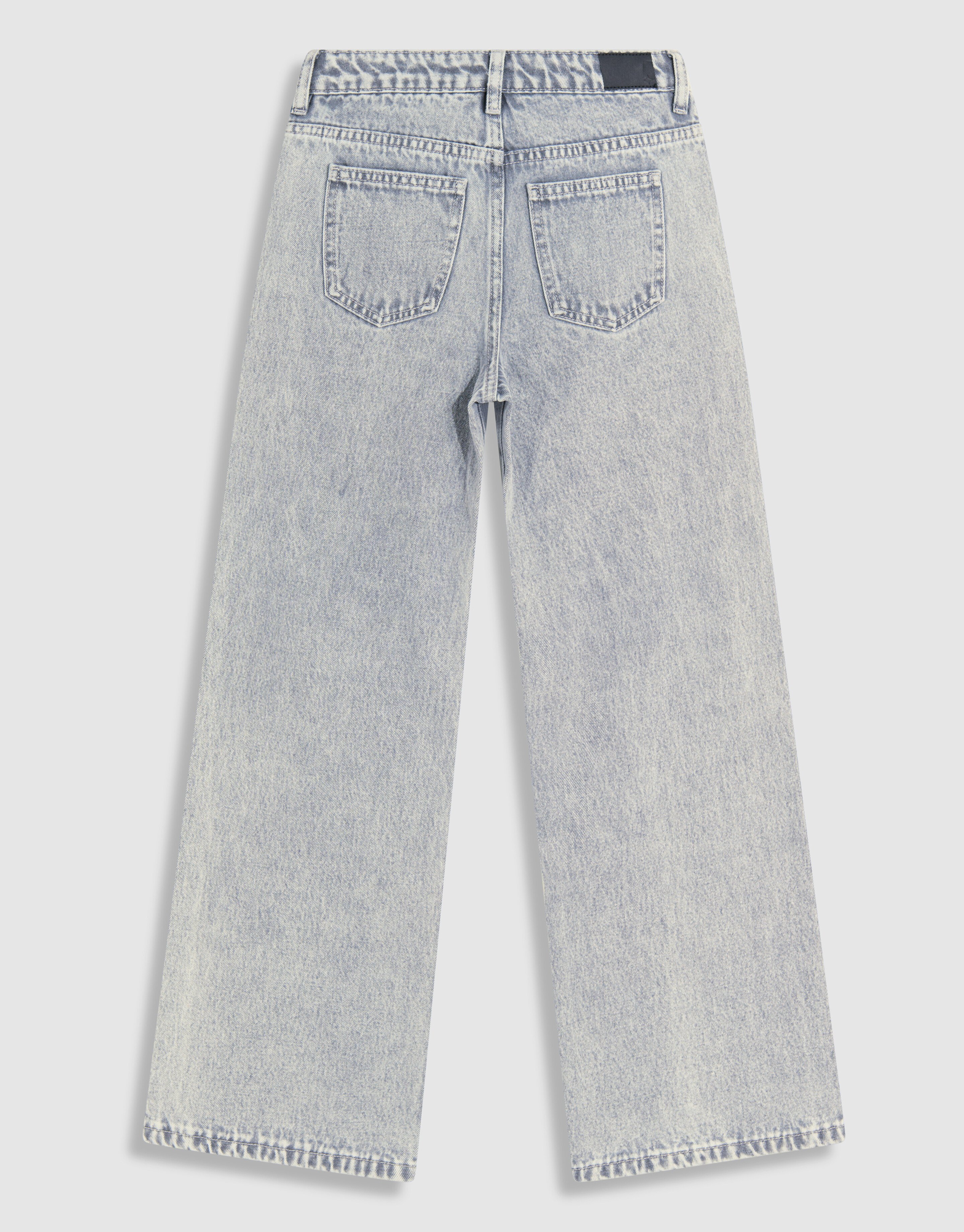 Rose Stud Wide Leg Fit Jeans Lichtgrijs SHOEBY GIRLS