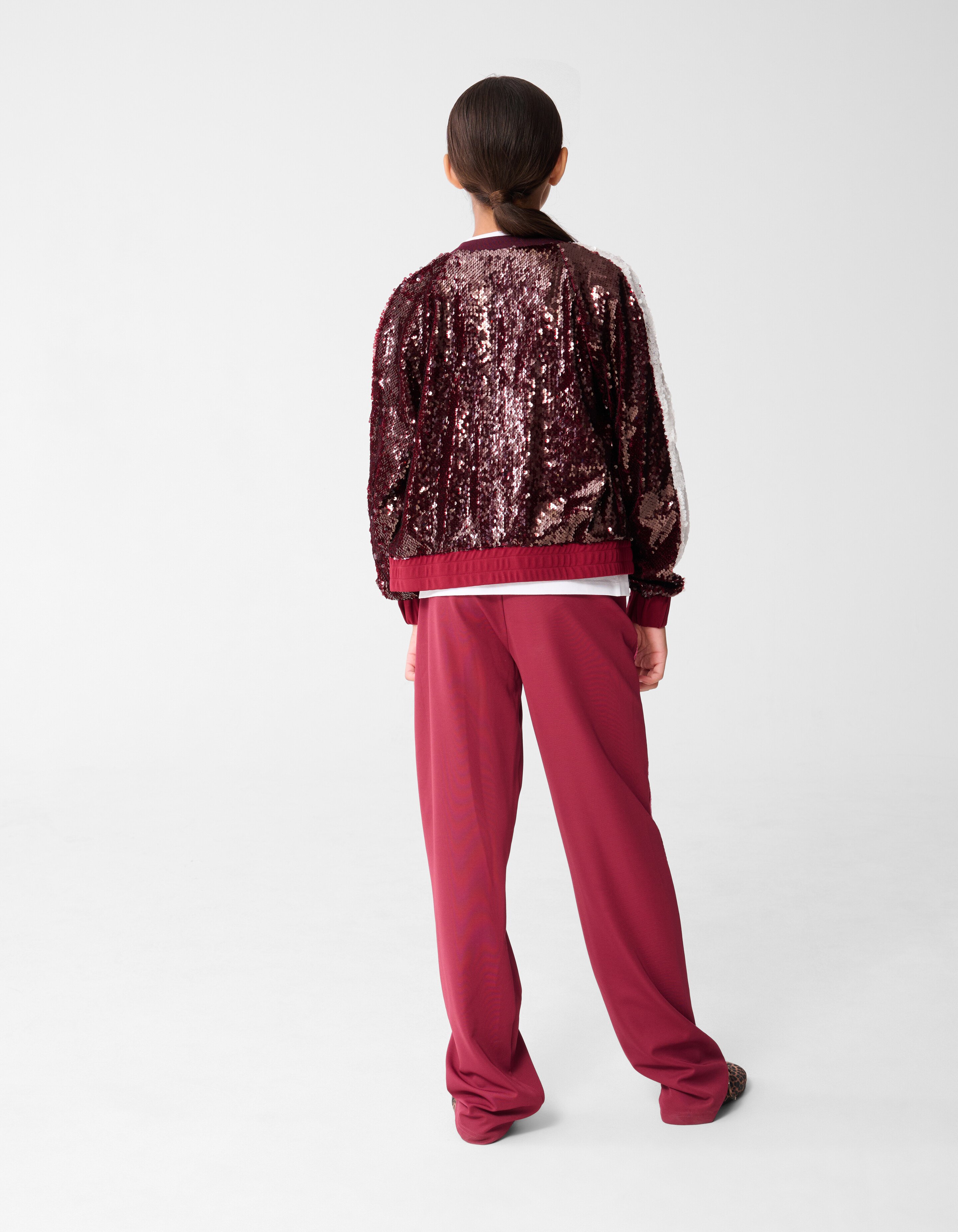 Pailletten Bomber Donkerrood SHOEBY GIRLS