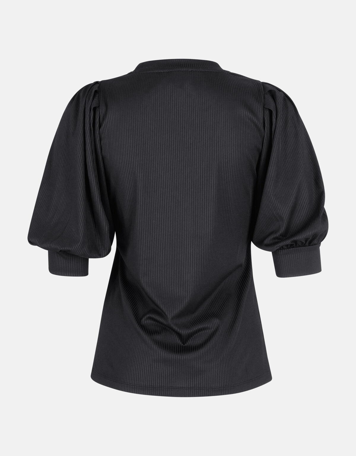 Rib V-hals Top Zwart SHOEBY WOMEN
